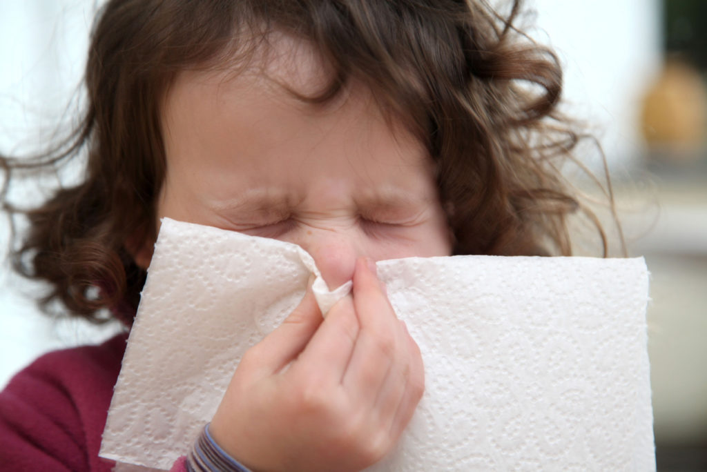 Green nasal discharge in children
