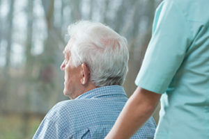 Lonely senior in nursing home