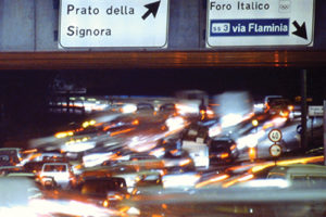 Rome, Italy-traffic of cars