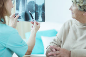 Doctor analyzing x-ray