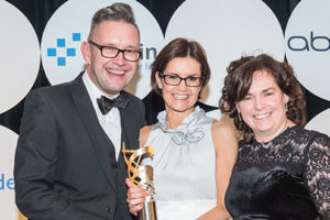 Pictured at the Irish Healthcare Awards 2016 held in the Shelbourne Hotel, Dublin on November 10th, were, (l-r) representing eHealth Ireland, winners of the Excellence in Healthcare Management award, Richard Corbridge; Aisling Gannon, Partner and Head of Healthcare at Eversheds and Roisin Doherty. Picture: Brendan Lyon/ImageBureau