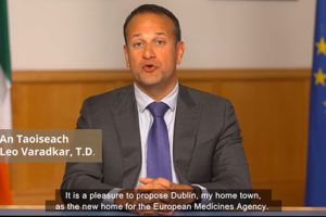 Still of Taoiseach Leo Varadkar from a video accompanying Ireland’s bid for the EMA HQ post-Brexit