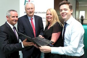 L to r: Paul Reid, Director General, HSE: Prof Martin Curley, Director of Digital Transformation, HSE; Lorraine Smyth, Communications and Innovation Lead, HSE; and Ross Cullen, Programme Lead, HSE
