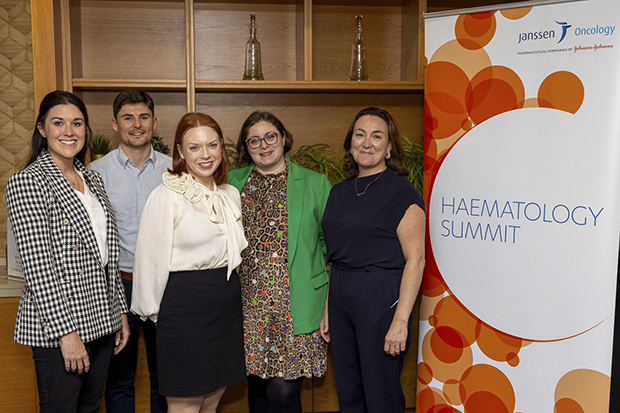 L-R: Dr Catherine Duane, Dr Conor Browne, Dr Rachel OâBrien, Dr Lorna Power, the NCHD case study presenters with Summit Chair, Prof Ruth Clifford